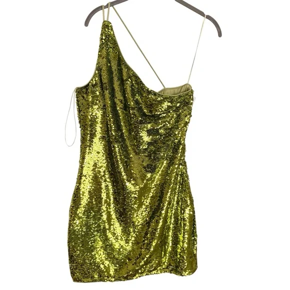 Mango | Dresses | Mango Lime Green Sequin Dress | Poshmark